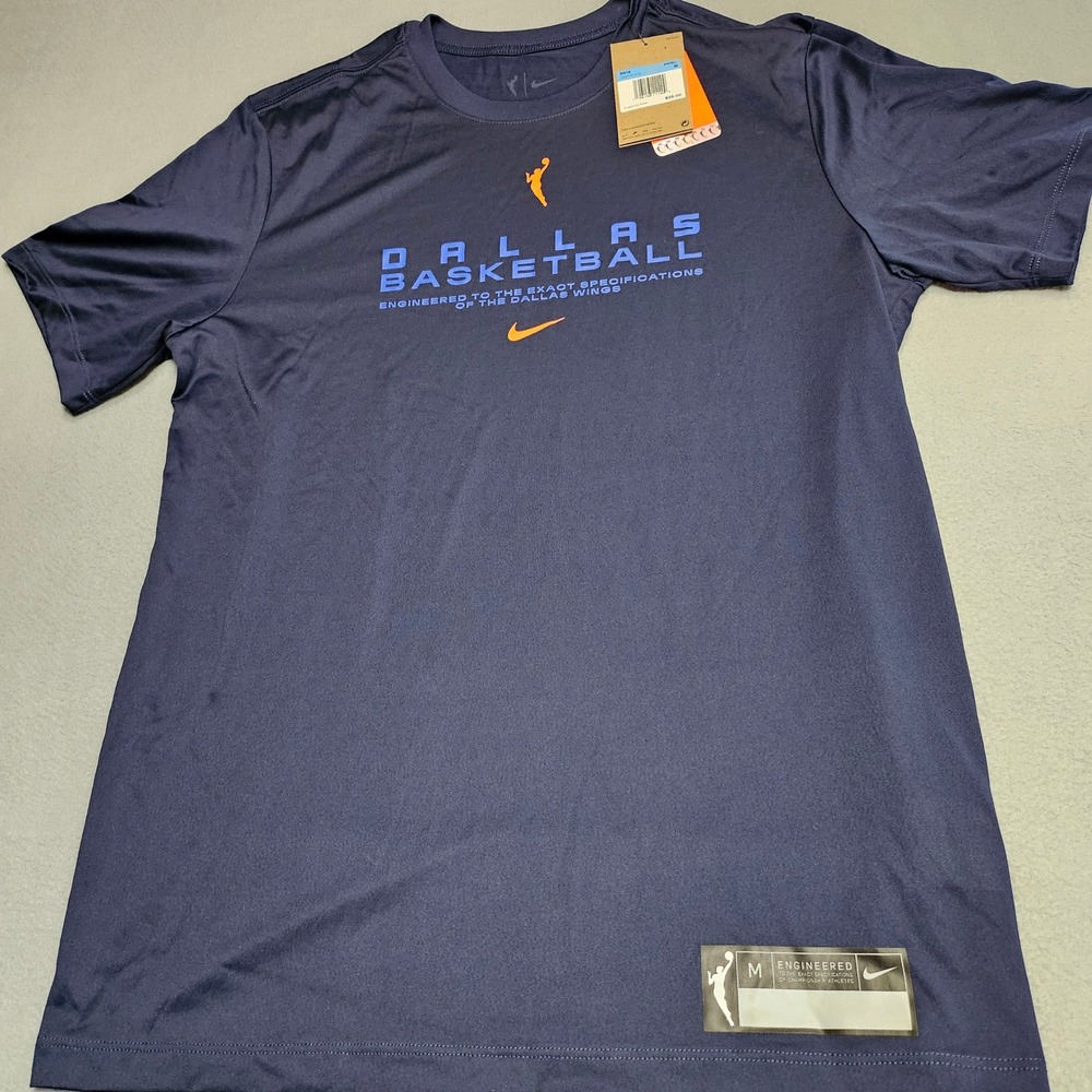 Nike T-Shirt Mens M Navy Dallas Wings Basketball WNBA Dri-FIT Tee CX4776-419
